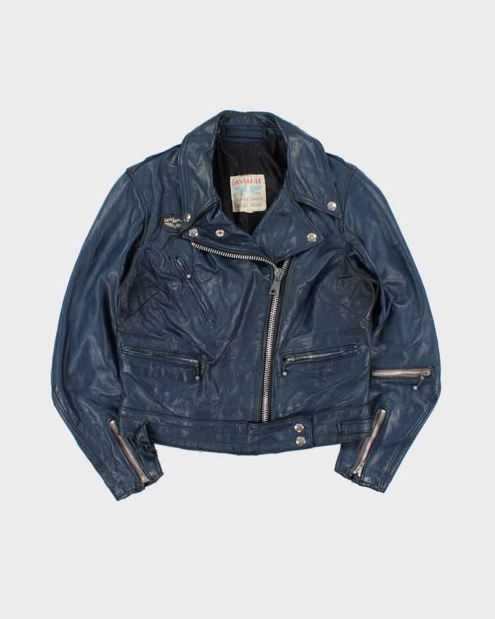 Vintage 1970s Lewis Leather AviaKit Cyclone Horsehide Made In England Biker Jacket - M