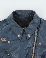 Vintage 1970s Lewis Leather AviaKit Cyclone Horsehide Made In England Biker Jacket - M