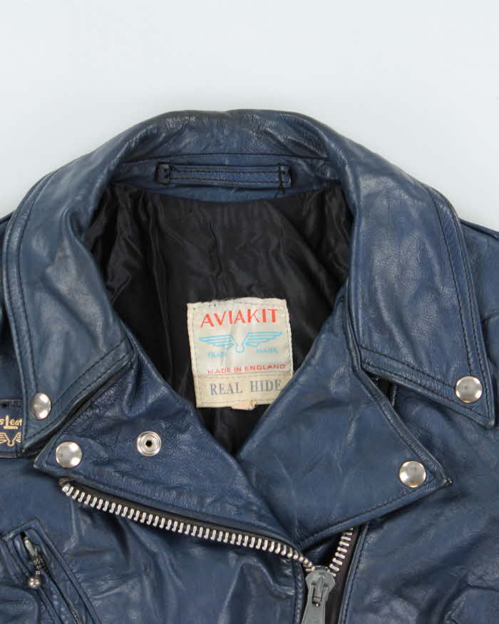 Vintage 1970s Lewis Leather AviaKit Cyclone Horsehide Made In England Biker Jacket - M