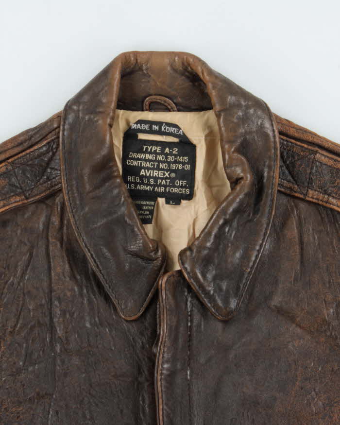 Vintage 1989 Avirex Aces Type A-2 U.S Airforce Leather Flight