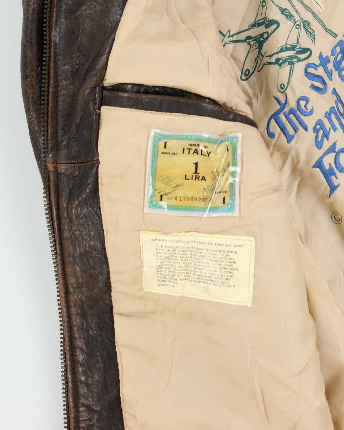Vintage 1989 Avirex Aces Type A-2 U.S Airforce Leather Flight