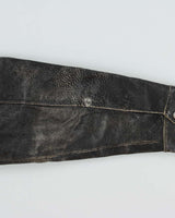 Vintage Y2K 00s Split Distressed Style Quilt Lined Leather Jacket - L