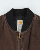 Vintage Y2K 2006 Carhartt V02 DKB Arctic Quilt Distressed Canvas Workwear Gilet - XXL