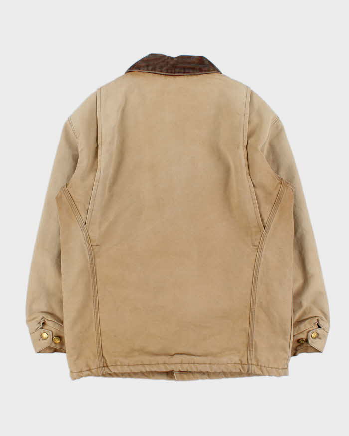 Vintage 1990s Tough Duck Blanket Lined Distressed Tan Workwear Jacket - S