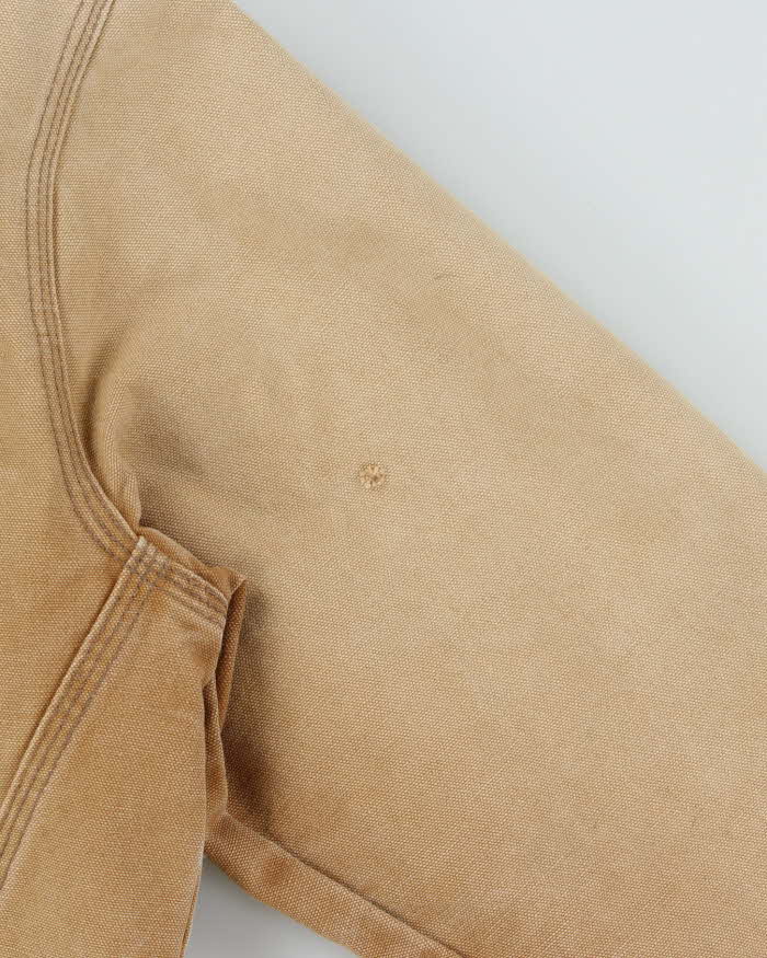 Vintage 1990s Tough Duck Blanket Lined Distressed Tan Workwear Jacket - S