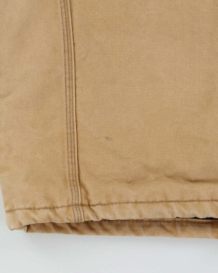 Vintage 1990s Tough Duck Blanket Lined Distressed Tan Workwear Jacket - S