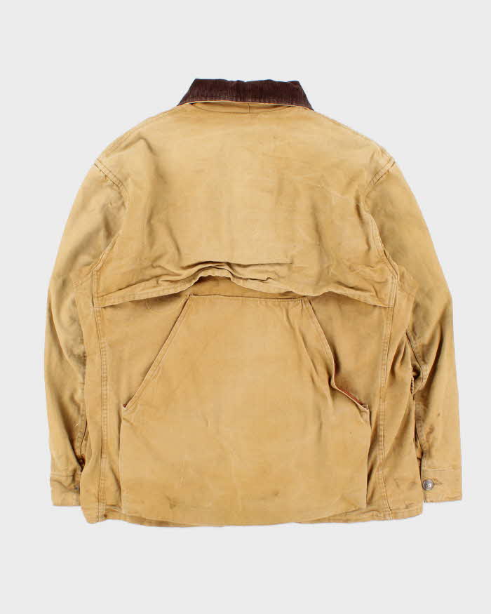 Vintage 1970s Falcon Woods Distressed Tan Hunting Field Jacket - M