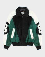 Vintage 1990s 8 Ball Suede &amp; Leather Bomber Jacket - M