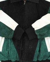 Vintage 1990s 8 Ball Suede &amp; Leather Bomber Jacket - M