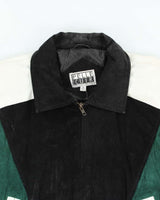 Vintage 1990s 8 Ball Suede &amp; Leather Bomber Jacket - M