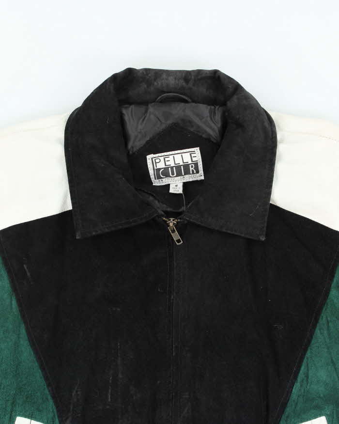 Vintage 1990s 8 Ball Suede &amp; Leather Bomber Jacket - M