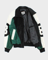 Vintage 1990s 8 Ball Suede &amp; Leather Bomber Jacket - M