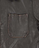 Vintage 1980s Peerless Garments Blanket Lined Distressed Boxy Leather Jacket - M