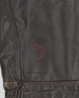 Vintage 1980s Peerless Garments Blanket Lined Distressed Boxy Leather Jacket - M