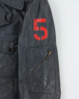Vintage 1970s Athen's Navy Snap Button Leather Jacket - S