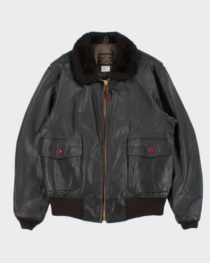 Vintage 1990s Avirex G-1 Made In USA Goatskin Leather Flight Bomber Jacket - XL