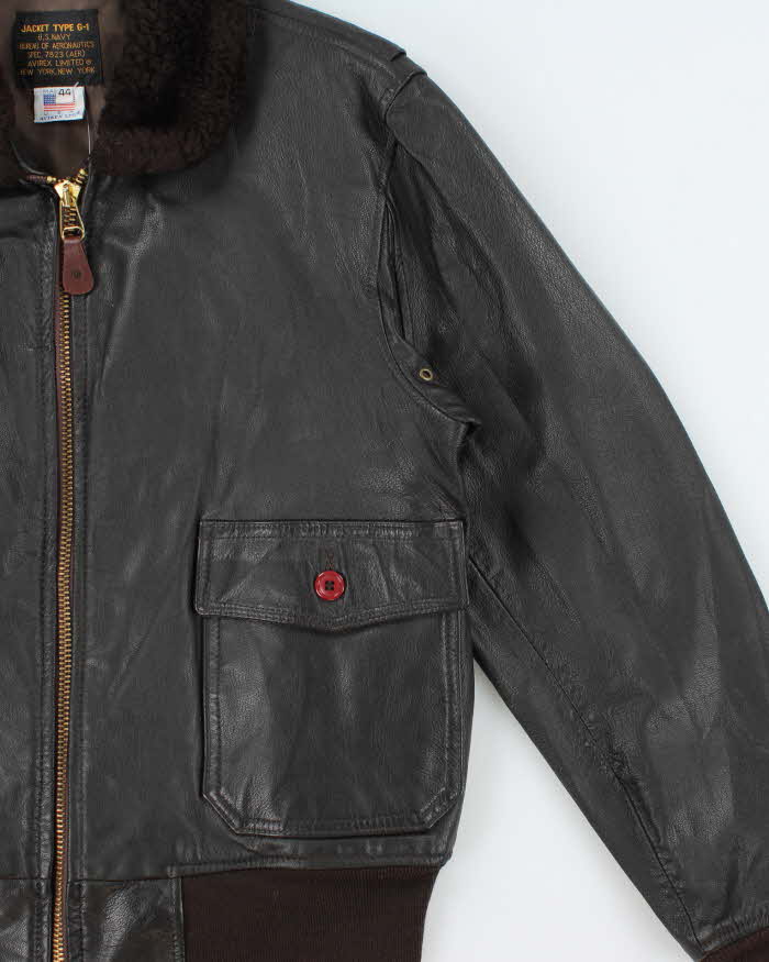 Vintage 1990s Avirex G-1 Made In USA Goatskin Leather Flight Bomber Jacket - XL