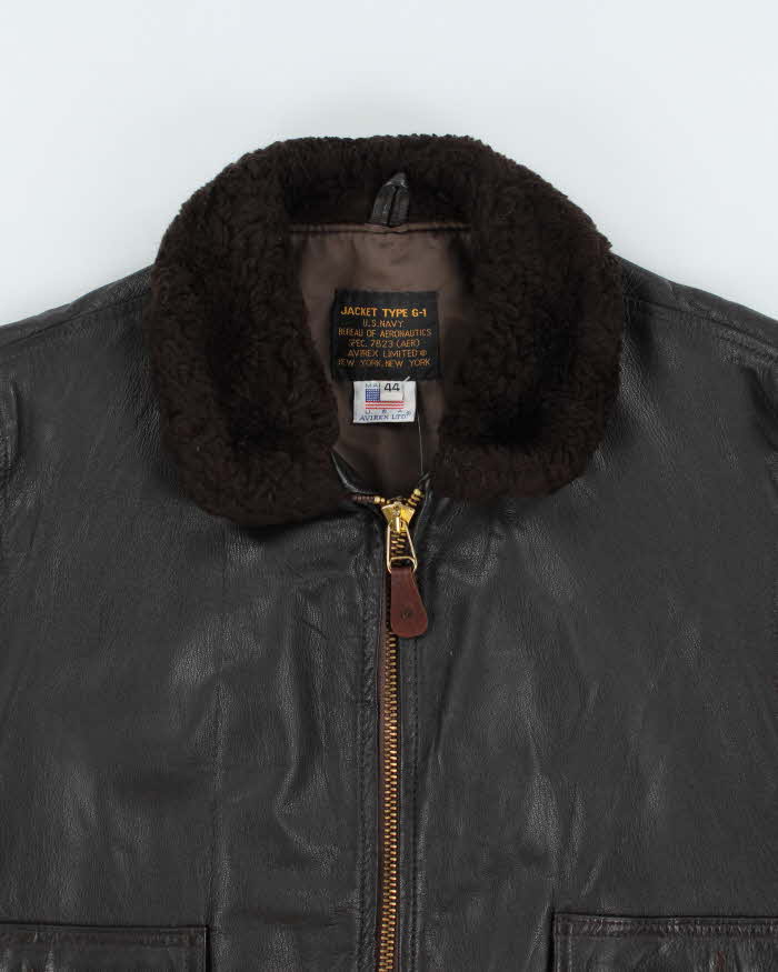 Vintage 1990s Avirex G-1 Made In USA Goatskin Leather Flight Bomber Jacket - XL