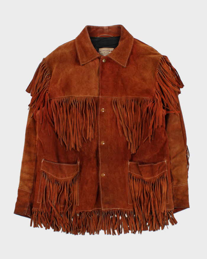 Vintage 1960s Western Leather Wear Suede Tassel Jacket - L