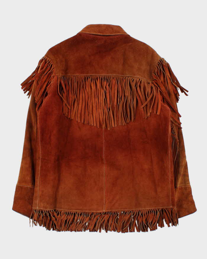 Vintage 1960s Western Leather Wear Suede Tassel Jacket - L