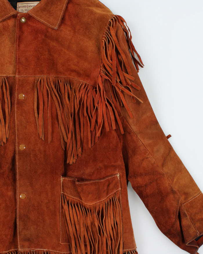 Vintage 1960s Western Leather Wear Suede Tassel Jacket - L