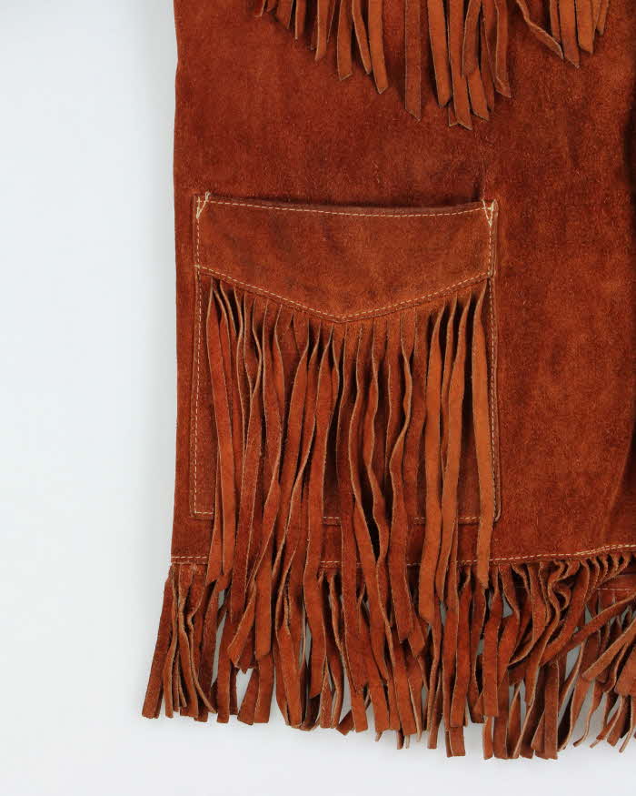 Vintage 1960s Western Leather Wear Suede Tassel Jacket - L