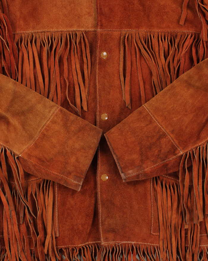 Vintage 1960s Western Leather Wear Suede Tassel Jacket - L