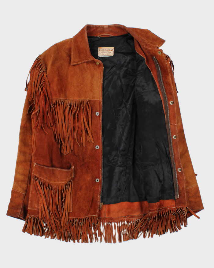 Vintage 1960s Western Leather Wear Suede Tassel Jacket - L