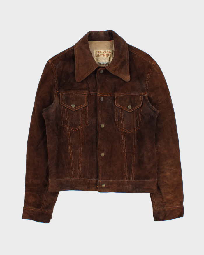 Vintage 1970s Hand Crafted American Hide Western Suede Jacket - M