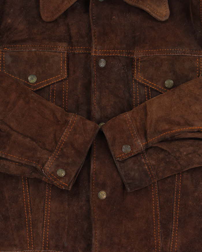 Vintage 1970s Hand Crafted American Hide Western Suede Jacket - M