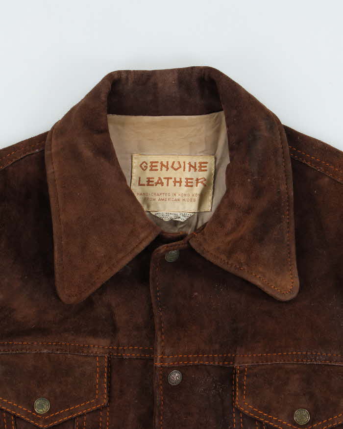 Vintage 1970s Hand Crafted American Hide Western Suede Jacket - M