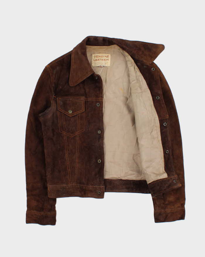 Vintage 1970s Hand Crafted American Hide Western Suede Jacket - M