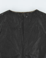 Vintage 1980s Levi's Leather Snap Button Waistcoat - M