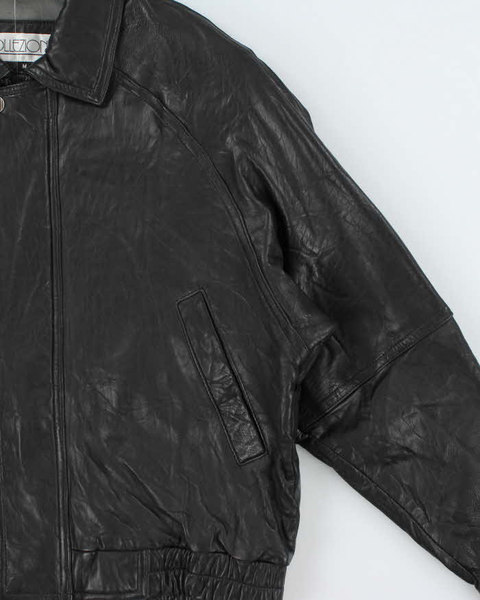Vintage 1990s Collezione Calfskin Leather Bomber Jacket - M