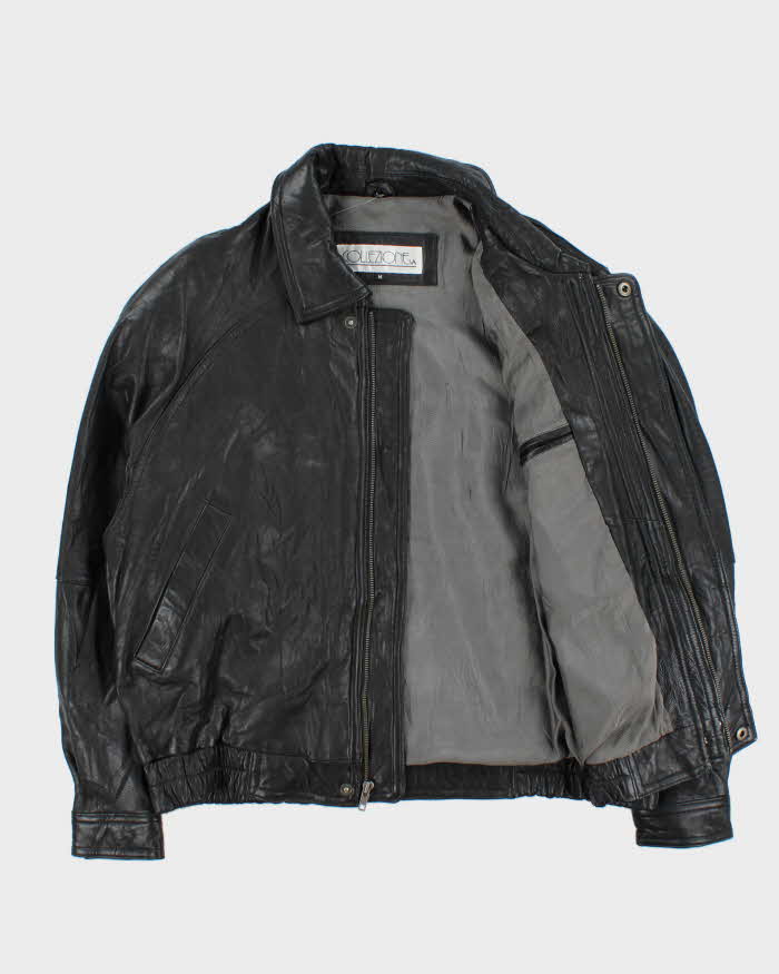 Vintage 1990s Collezione Calfskin Leather Bomber Jacket - M
