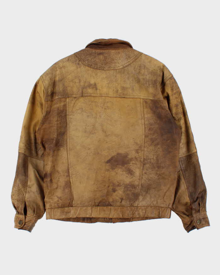 Vintage 1990s Outback Leather Patina Bomber Jacket - L