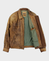 Vintage 1990s Outback Leather Patina Bomber Jacket - L