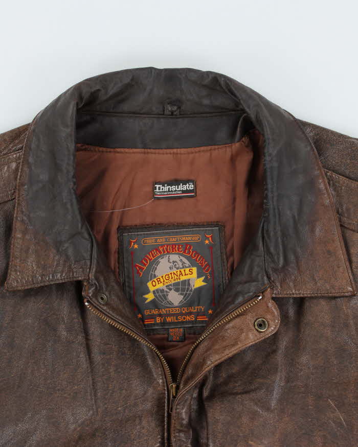Vintage 1990s Wilsons Adventure Bound Thinsulate Therma Lined Bomber Jacket - XXL