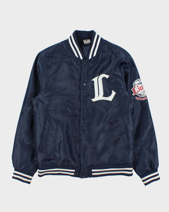 Vintage Y2K 00s Majestic Saitama Seibu Lions Satin Varsity Bomber Jacket - M