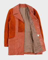 Vintage 1970s New England Sportswear Suede &amp; Leather Dagger Collared Jacket - L