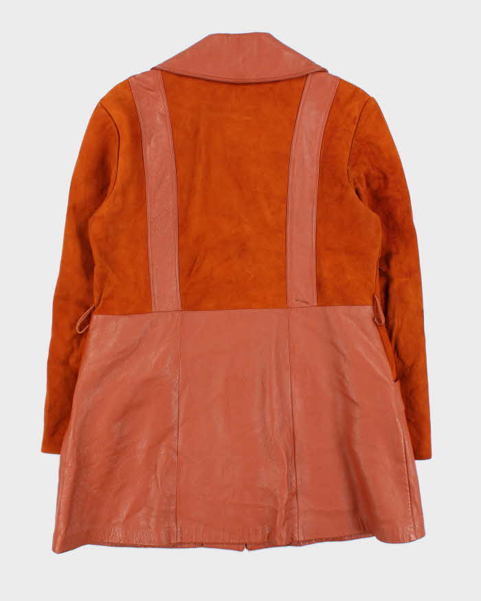 Vintage 1970s New England Sportswear Suede &amp; Leather Dagger Collared Jacket - L