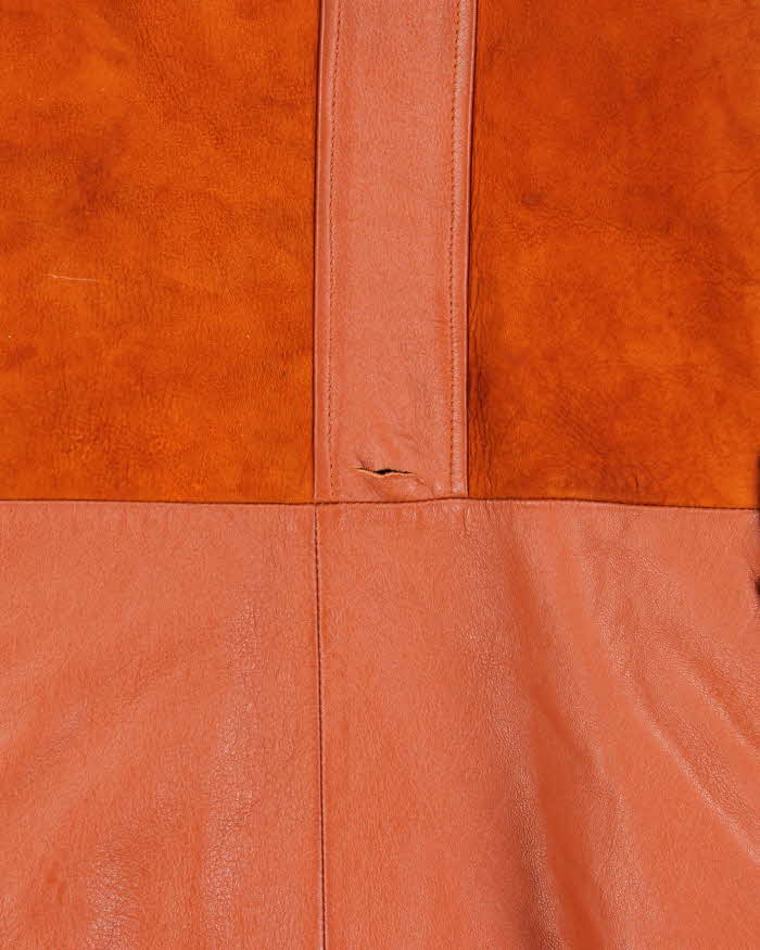 Vintage 1970s New England Sportswear Suede &amp; Leather Dagger Collared Jacket - L