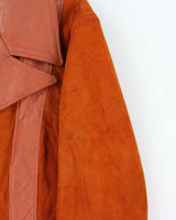 Vintage 1970s New England Sportswear Suede &amp; Leather Dagger Collared Jacket - L