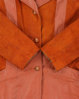 Vintage 1970s New England Sportswear Suede &amp; Leather Dagger Collared Jacket - L