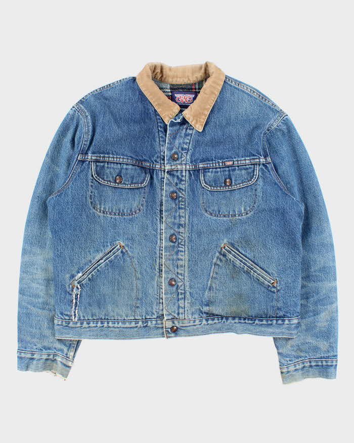 Vintage 1980s GWG Blanket Lined Denim Trucker Jacket - L