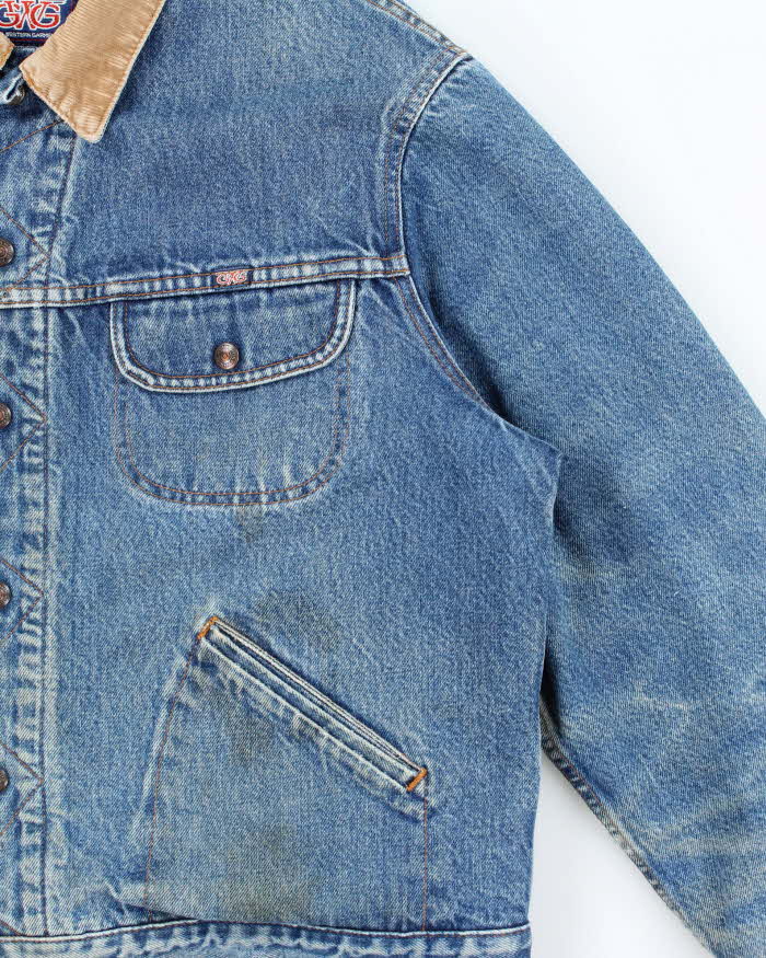 Vintage 1980s GWG Blanket Lined Denim Trucker Jacket - L