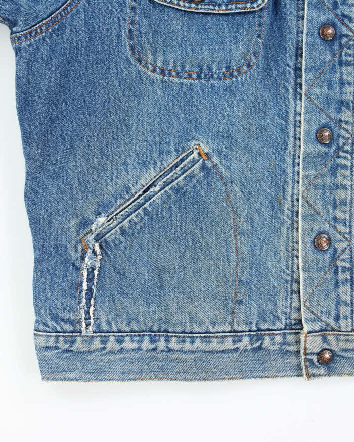 Vintage 1980s GWG Blanket Lined Denim Trucker Jacket - L
