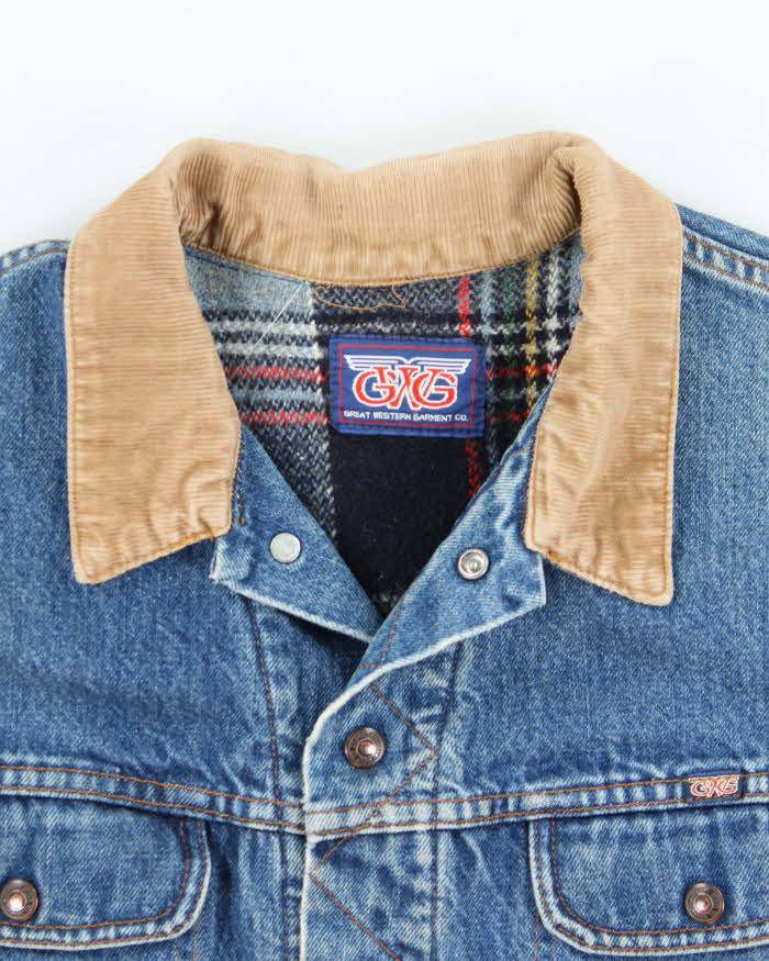 Vintage 1980s GWG Blanket Lined Denim Trucker Jacket - L