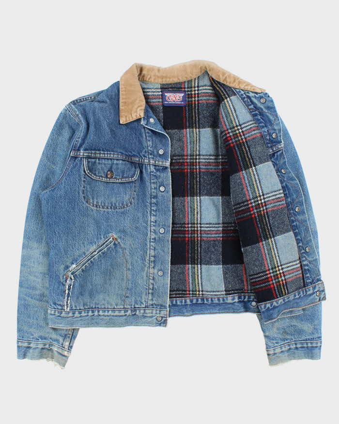 Vintage 1980s GWG Blanket Lined Denim Trucker Jacket - L
