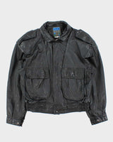 Vintage 1980s Y-E-S Linea Uomo Leather Bomber Jacket - M
